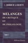 Mélanges de critique et de philologie. Tome 1