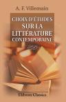 Choix d'études sur la littérature contemporaine