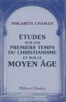 Études sur les premiers temps du christianisme et sur le Moyen âge
