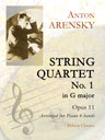 String Quartet No. 1 in G major, op. 11. Arranged for Piano 4-hands