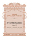Four Romances, op. 63. For Voice, Violin, Cello and Piano. Text in Russian and German