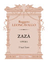 Zazà. Opera. Vocal Score. Text in Italian and Russian