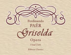 Griselda. Opera. Vocal Score. Text in Italian and German