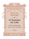 21 Exercises for Cello with Accompaniment by a Second Cello ( Bass ). Volume 1